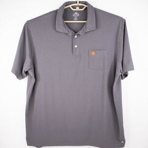 Peter Millar Gray Polo Shirt Seaside Wash Short Sleeve Pocket Logo Mens SIZE XXL